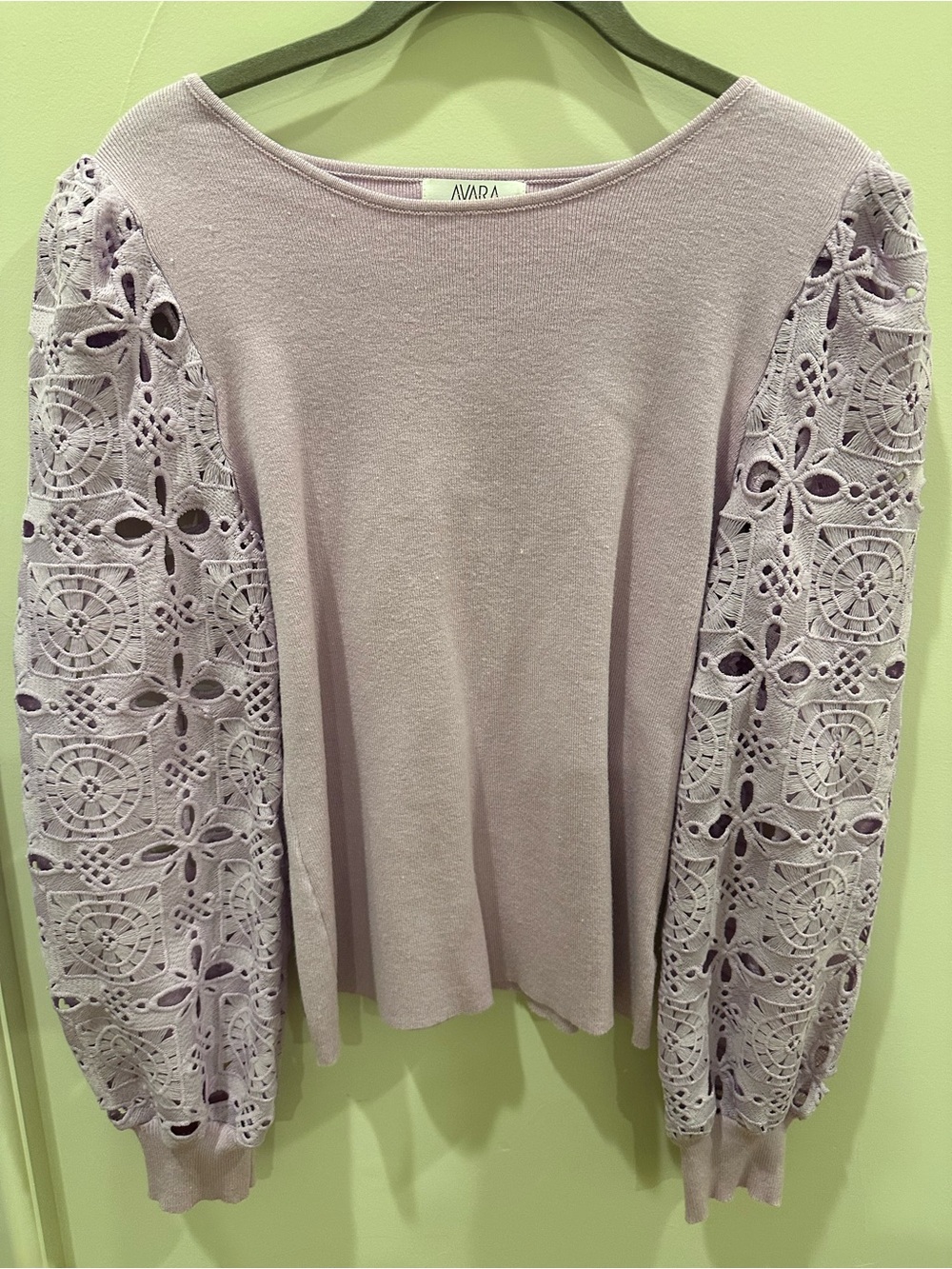Avara Lilac Lace-Sleeve Women's Top